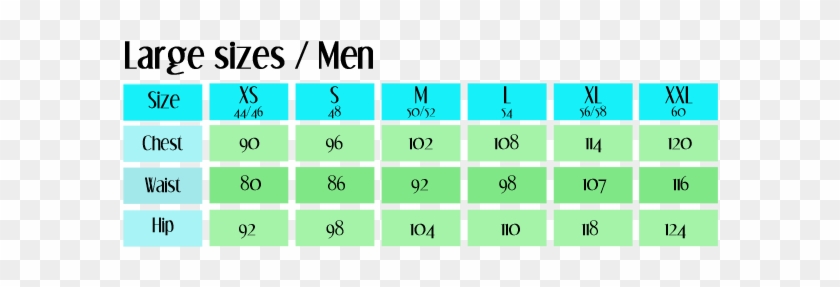 Caution The Sizes In The Unisex-chart Form The Middle - Number #303268