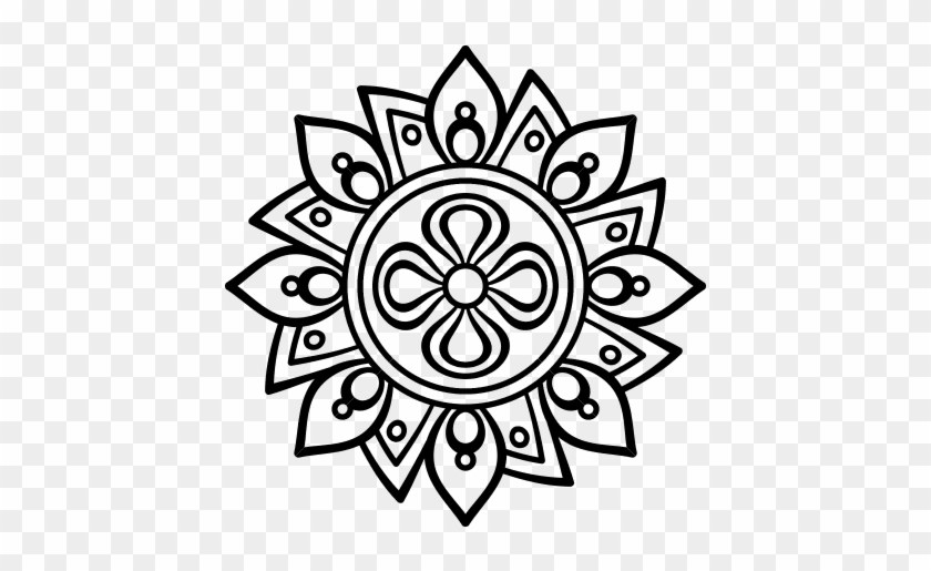 Dibujo De Mandala Flor Sencilla Para Colorear - De Flores En Mandalas Faciles Para Colorear #303497