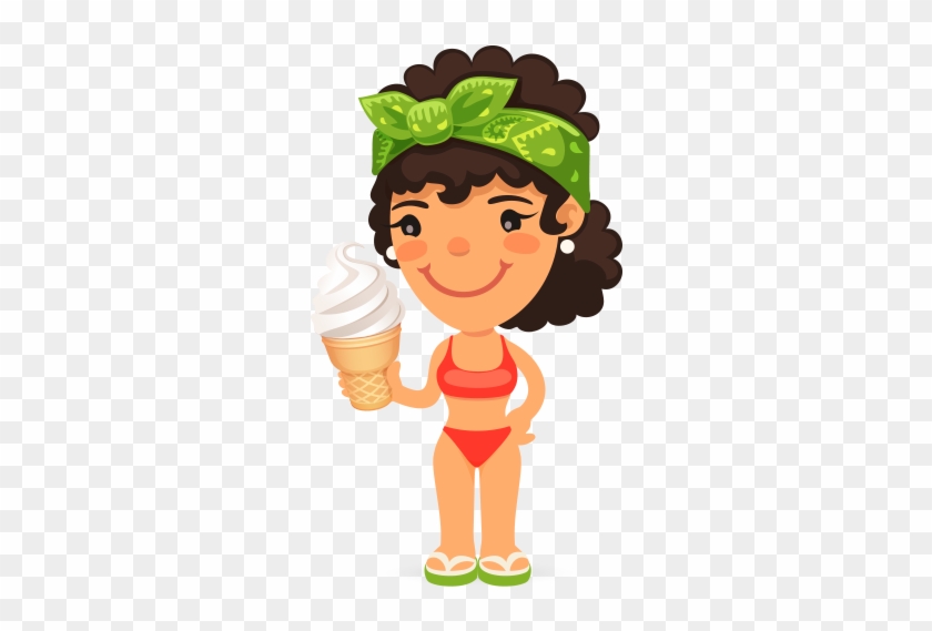 Clipart Dondurmalı Bikinili Bayan - Design #304401