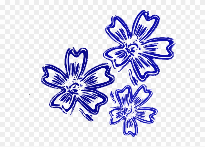 Blue Flowers - Clip Art #304869