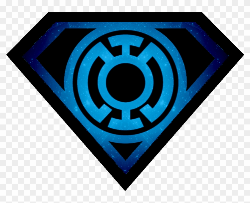 Superman Glowing Green Lantern Shield By Kalel7 On - Blue Lantern Superman Logo #305090