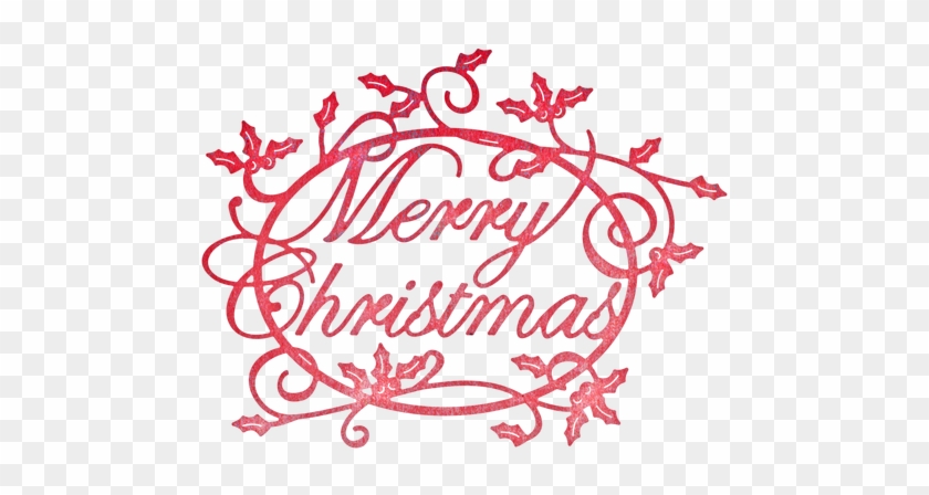 Cheery Lynn Designs Merry Christmas Holly Sentiment - Cheery Lynn Designs Die-merry Christmas Holly Sentiment #305484