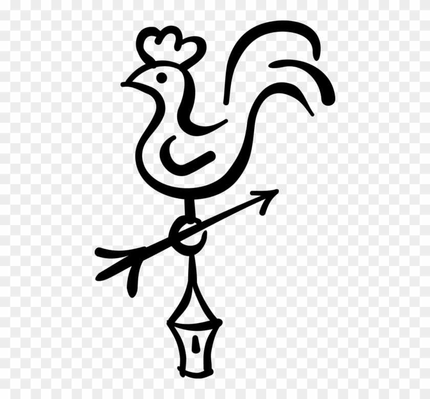 Vector Illustration Of Weather Vane Or Weathercock - Vector Illustration Of Weather Vane Or Weathercock #305642