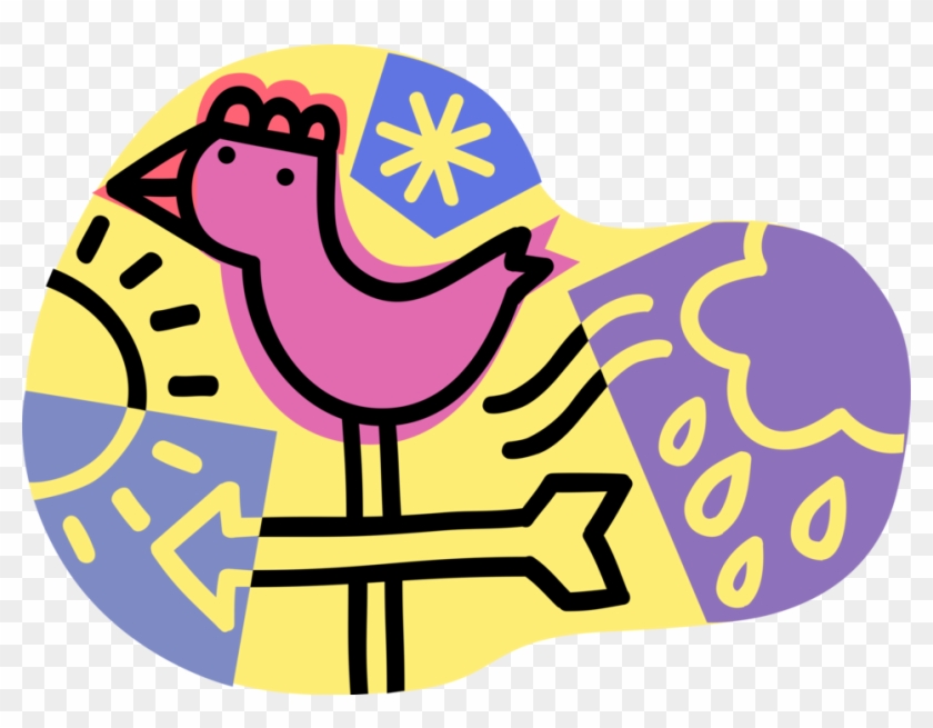 Vector Illustration Of Weather Vane Or Weathercock - Vector Illustration Of Weather Vane Or Weathercock #305710