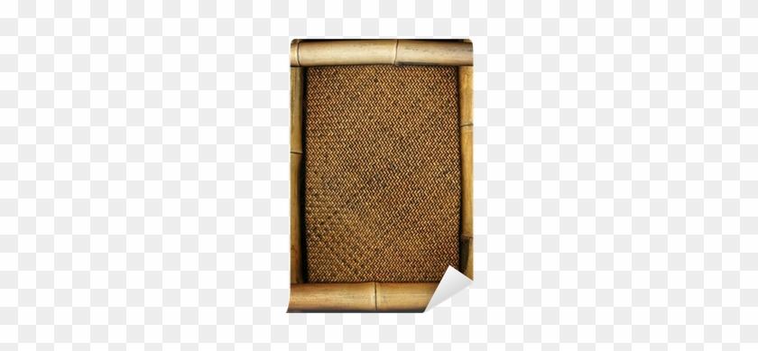 Bamboo Frame On Rattan Background Wall Mural • Pixers® - Wood #307566