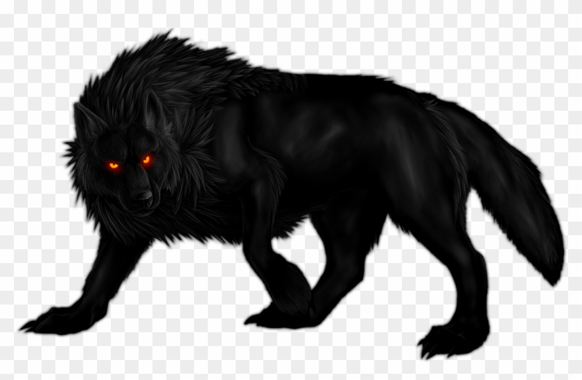 Black Big Bad Wolf Clipart - Cool Black Wolf With Red Eyes #307889