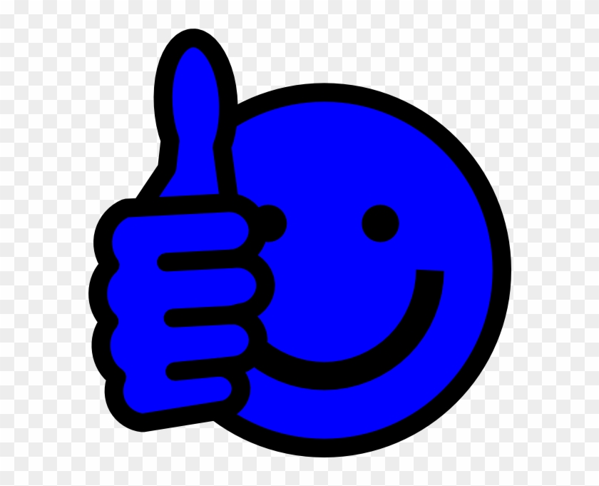 Blue Thumbs Up Svg Clip Arts 594 X 601 Px - Blue Smiley Face Png #54268