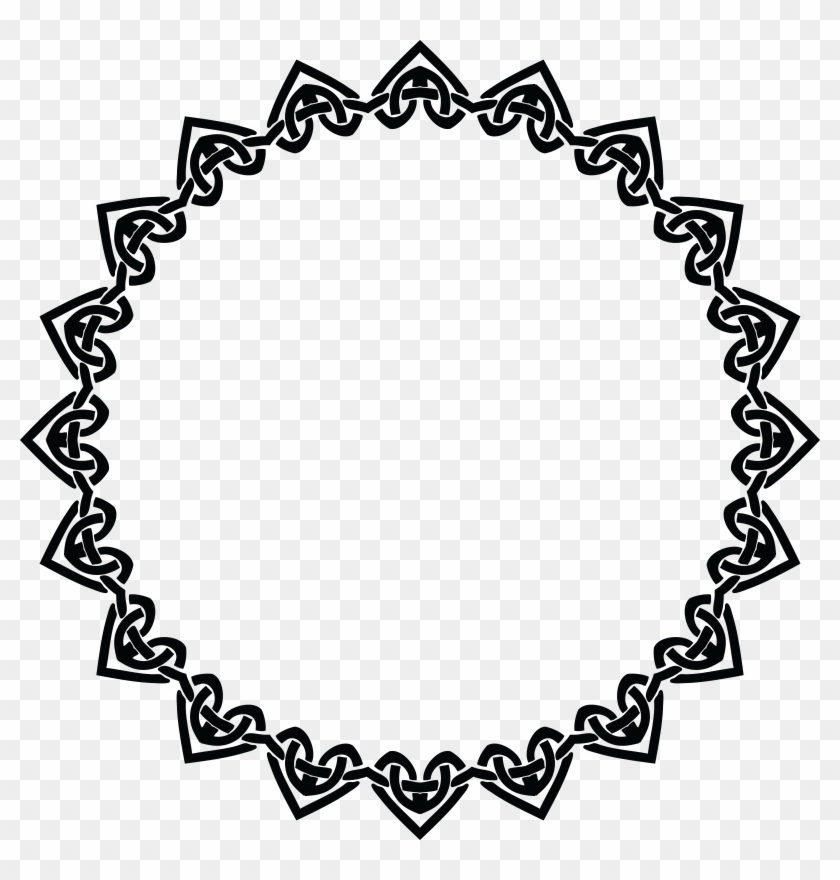 Free Clipart Of A Celtic Round Frame Border Design - Rhythmic Gymnastics Silhouettes #54475