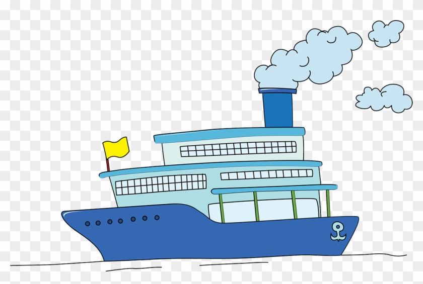 Cruise Ship Drawing Clip Art - Cartoon Ship Drawing #55920