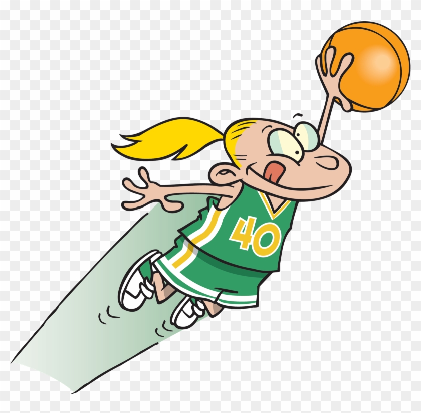Basketball Cartoon Girl Basketball Cartoon Hoop - Funny Basketball Clip Art #58385