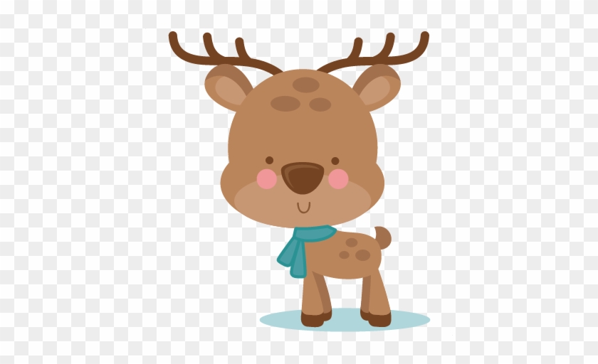 Girl Winter Deer Svg Scrapbook Cut File Cute Clipart - Winter Deer Clipart #60169