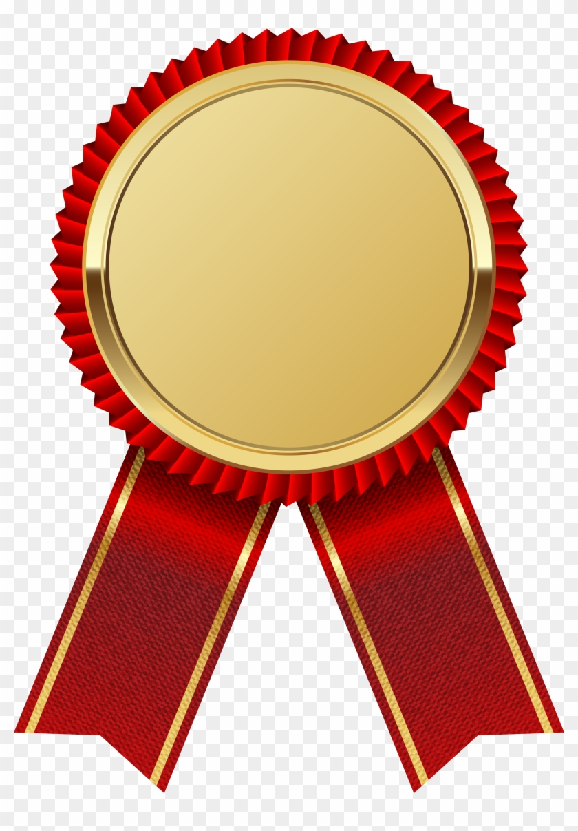 Gold Medal With Red Ribbon Png Clipart Image - Seal And Ribbon Png #60384