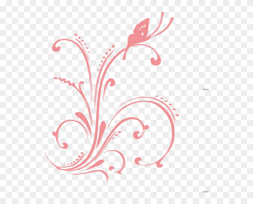 Coral Swirl Floral Clip Art At Clker - Believe In Pink Recipe Book Keepsake #308319
