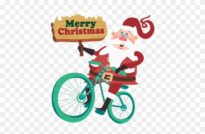 Png, Bicycling, Natal, Bicycle Drawing, Bicycles, Drawings - Papa Noel En Bicicleta Png #308464