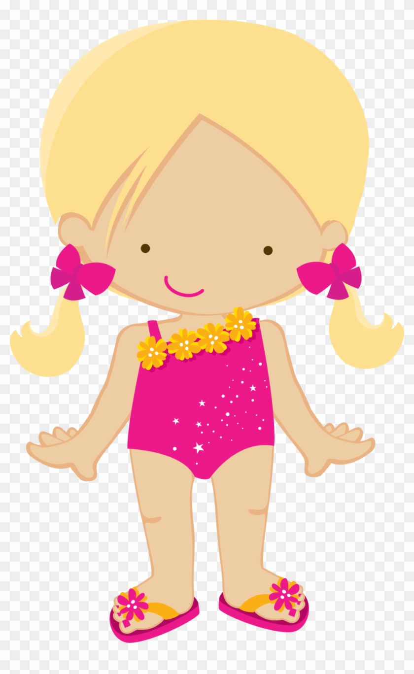 Zwd Poolgirl 02 - Little Girl In Bathing Suit Clipart #308666
