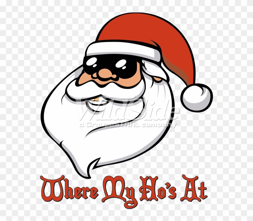 Where My Ho's At - My Ho's At Santa Claus Sunglasses Christmas Funny Mens #308900