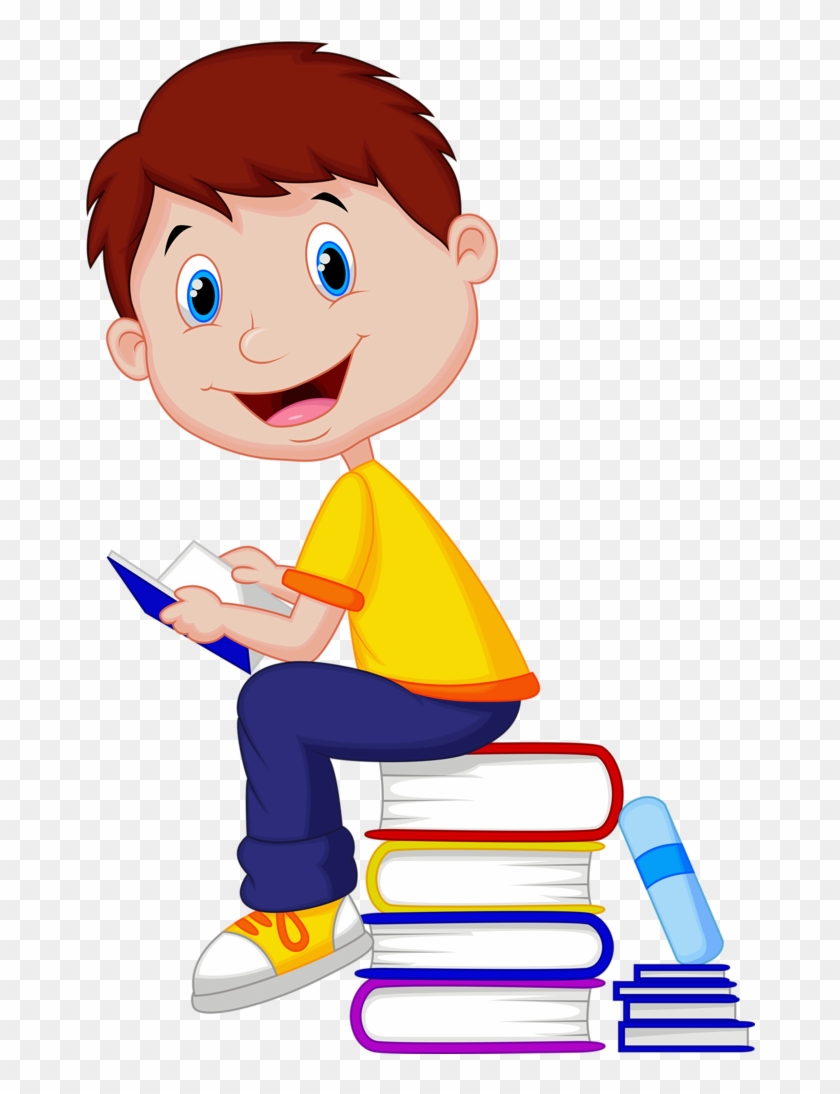 Wall Murals And Wallpaper Murals Of Boy Reading Book - Boy With Book Cartoon #310169