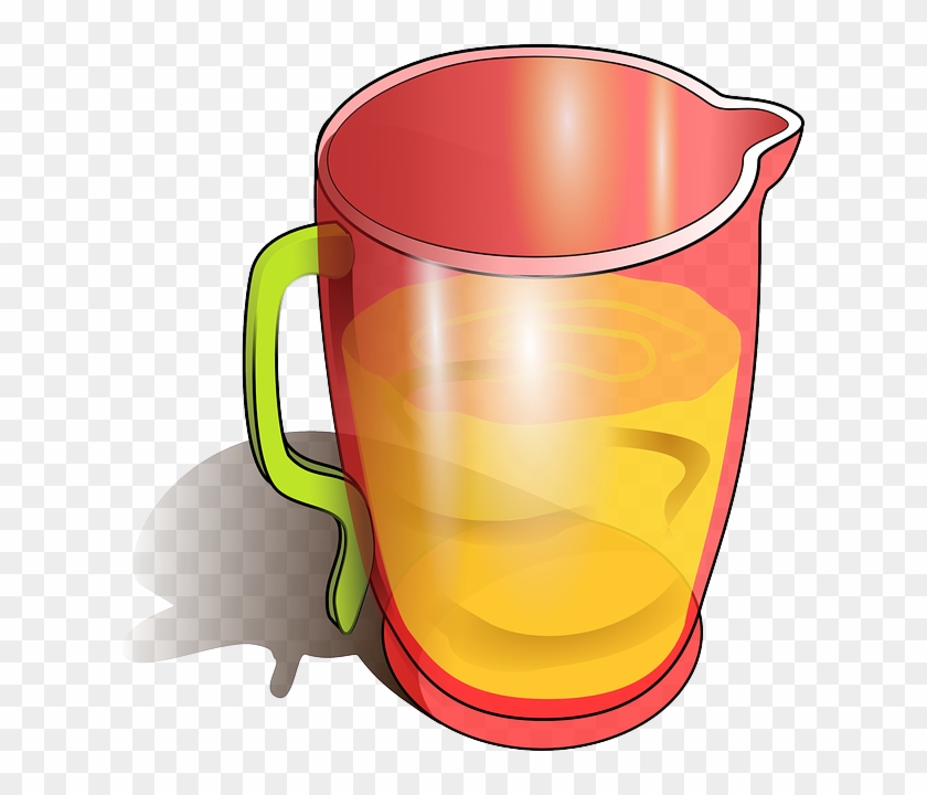 Red, Water, Juice, Outline, Yellow, Drawing, Cartoon - Jug Clip Art #310778