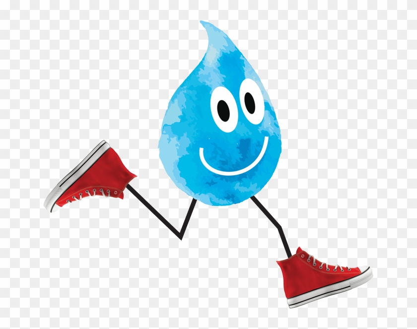 A Digital Illustration Of A Drop Of Water, With Legs - Drinking Water #310805
