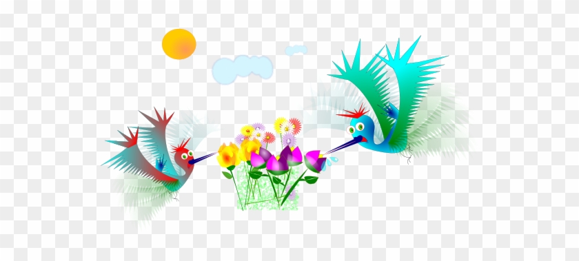 Hummingbird Flower Clip Art - Hummingbird Flower Clip Art #313420