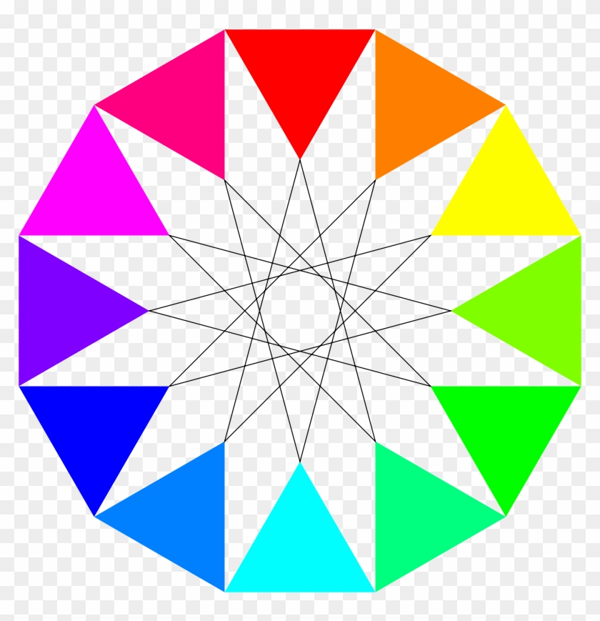 Rainbow Dodecagon And Black Dodecagram - Dodecagon Designs #313446