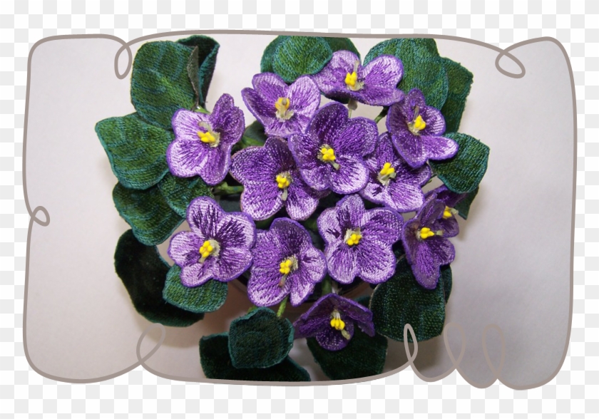 Purple African Violets - 3d Flowers Embroidery Designs #313577