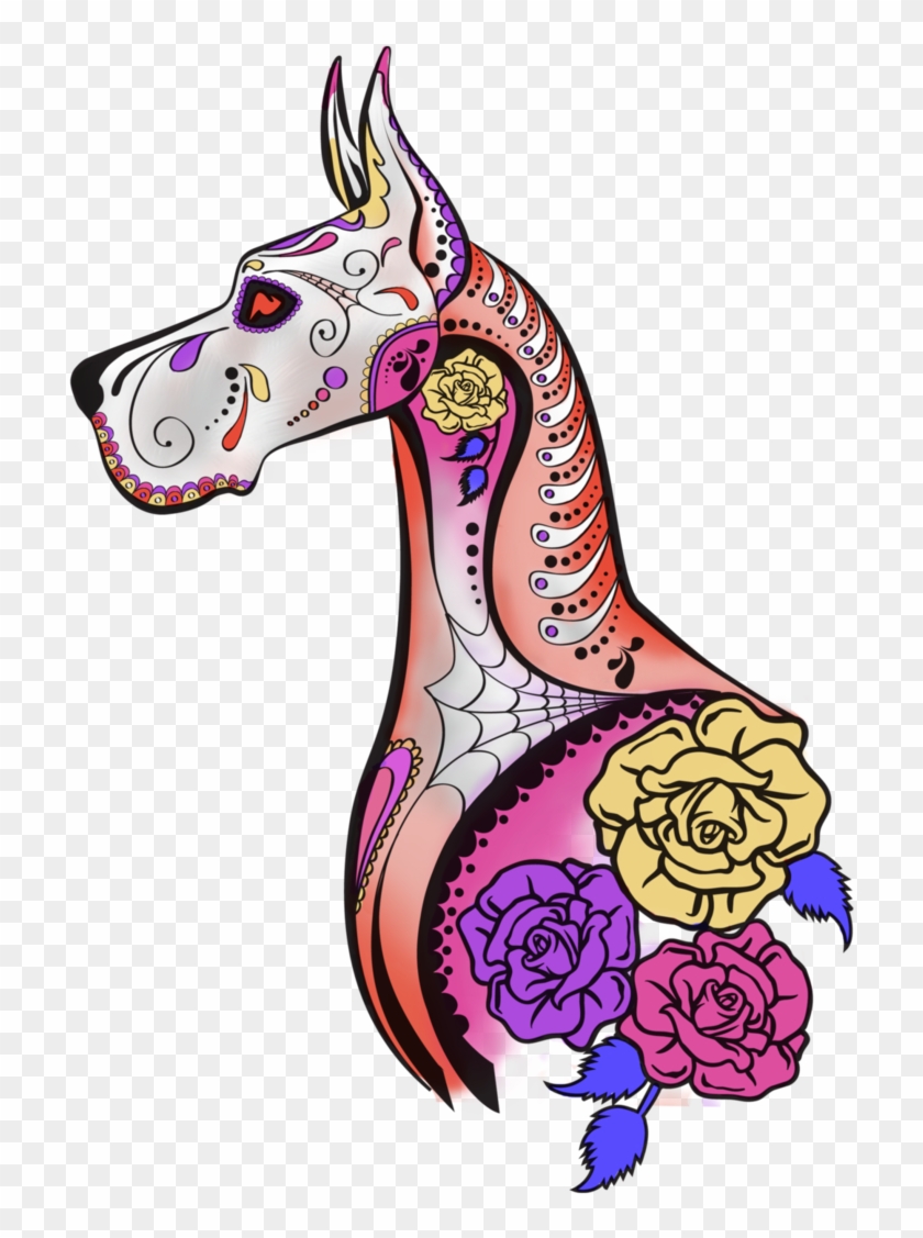 Dane Sugarskull Head By Laindragon - Harry D. Koenig Love Hurts Rose (pink) Tattoo Compact #314702