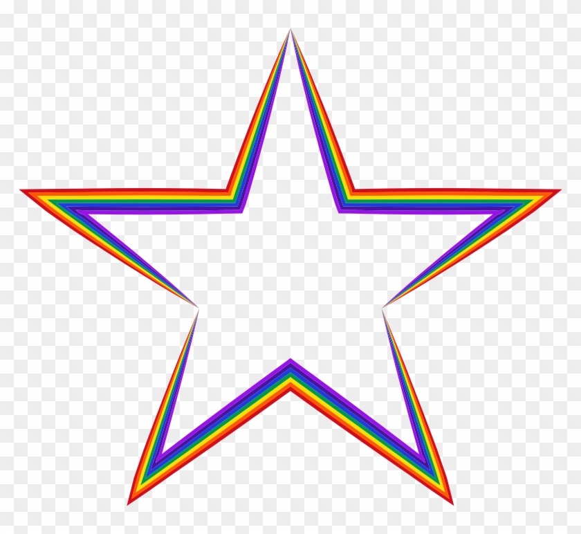 Rainbow Star 2 Hauv39 Clipart - Star Outline Icon Png #315319