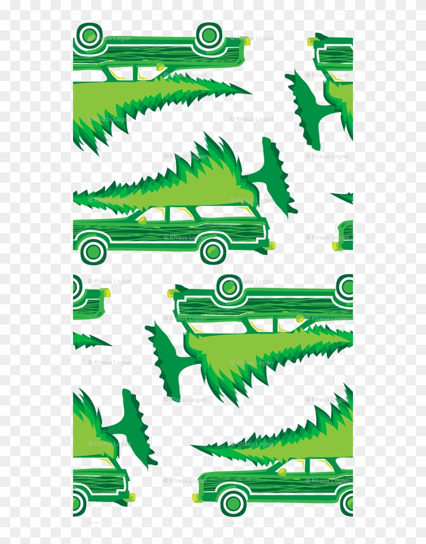Griswold Family Christmas Station Wagon With Tree Green - Nationallampoonsvacationmovie Shower Curtain #316445