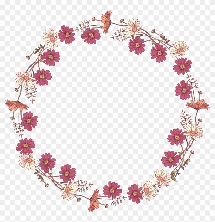 Flower Drawing Vine Red And Fresh Flowers Border Texture - Drawing Vines And Flowers #316469