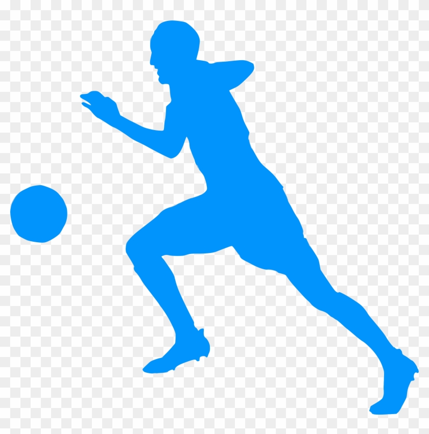 Silhouette Football 03 - Blue Football Player Icon Png #317478