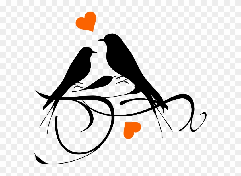 How To Set Use Birds On A Branch Hearts Svg Vector - Love Bird Silhouette Png #317487