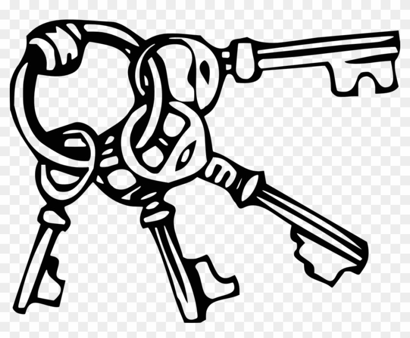 Free Clipart Keys Keys Ring Keyring Free Vector Graphic - Keys Black And White #317716