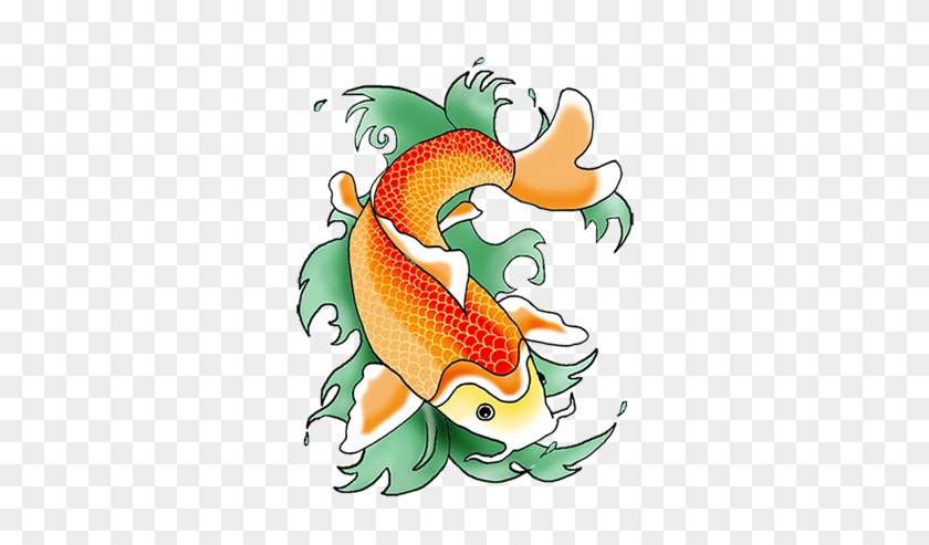 Clipart Of Koi Fish Drawing Pencil And In Color - Koi Fish Clipart #318409
