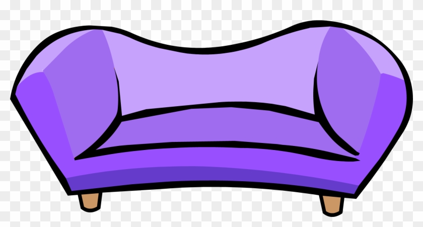 Sofa Clipart Purple - Club Penguin Couch #319707