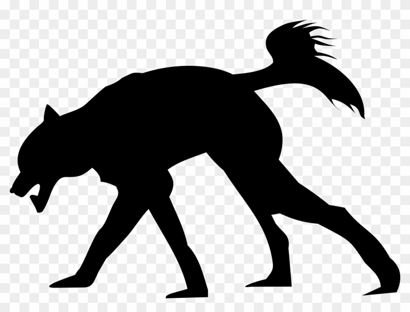Angry Wolf Silhouette Shower Curtain #321317