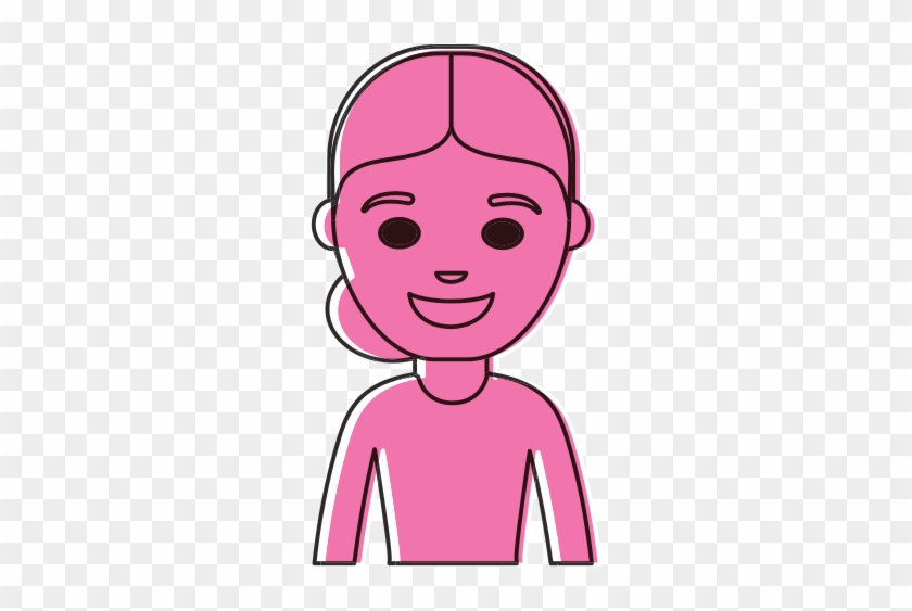 Cartoon Young Woman Smiling - Cartoon #321947