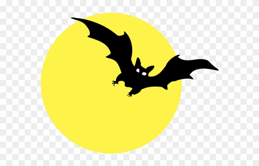 Moon With Bats Halloween Cartoon Clip Art - Happy Birthday Halloween Text #322242