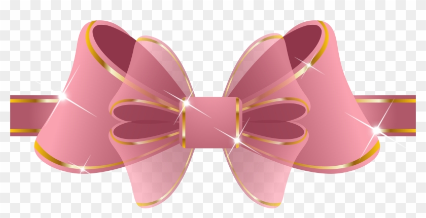 Beautiful Pink Ribbon Png Clipart Image - Gold And Pink Ribbon #322421