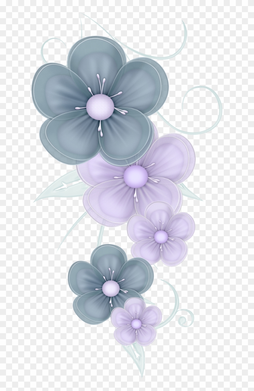 Blue Flowers Png By Pvs - Blue Pink Flowers - Vector Art Trucker Hat, Adult Unisex, #322897