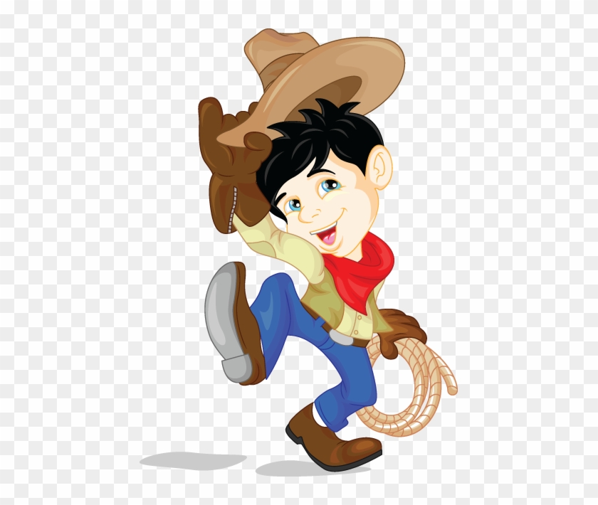 Cowboy Boxes Vs Cardboard - Cartoon Cowboy Kid #322918