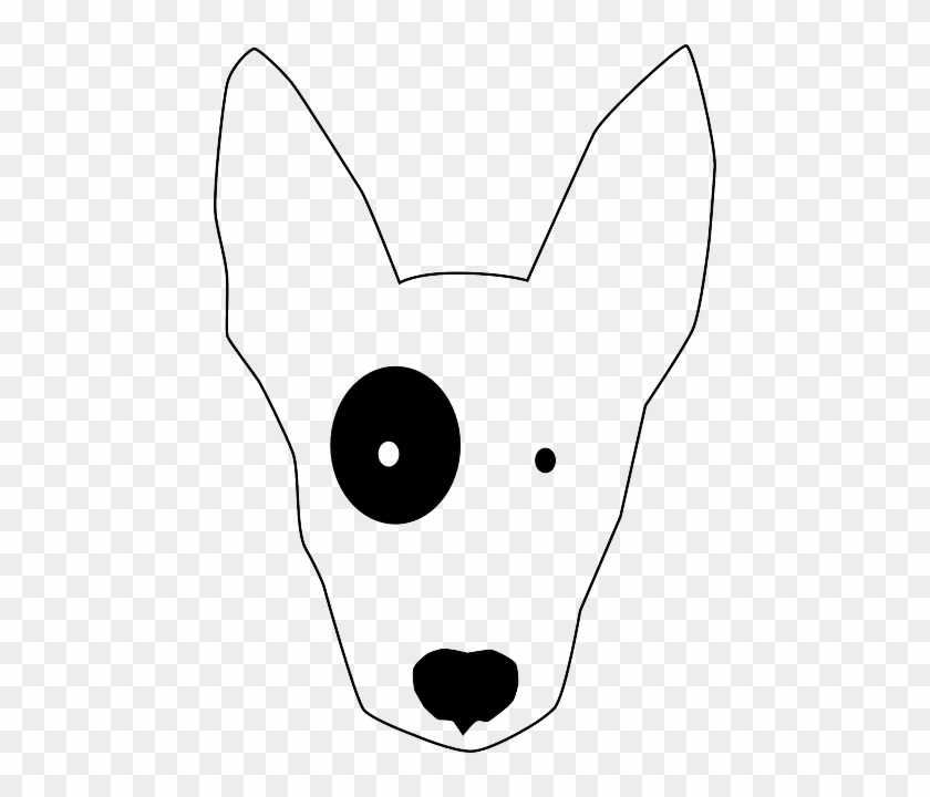 White Dog, Pet, Animal, Hound, Simple, White - Bull Terrier Cartoon Head #323529