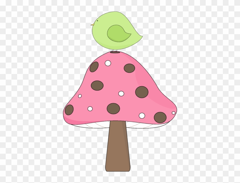 Bird Sitting On A Mushroom - Clip Art #323649