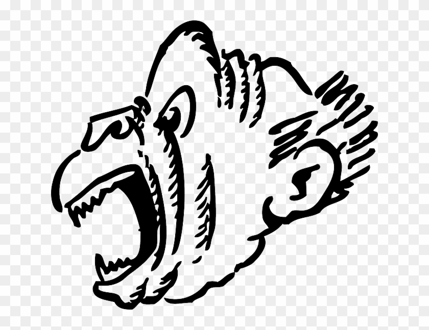 Head, Monkey, Angry, Face, Creepy, Scary, Screaming - Screaming Monkey Clipart #324679