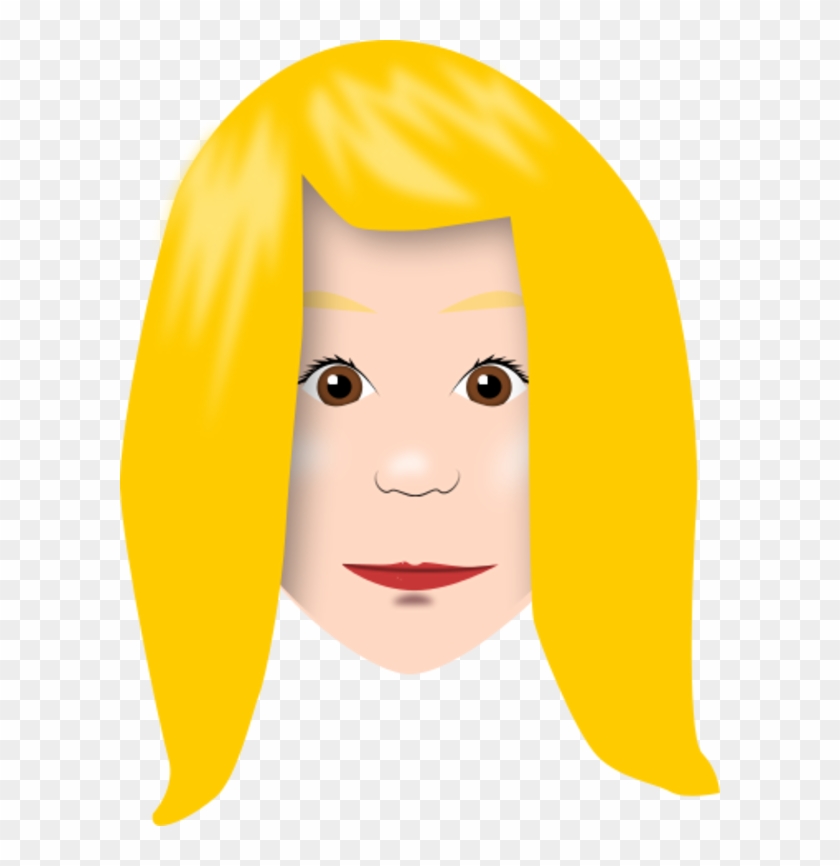 Girl Face With Blonde Hair Vector Clip Art - Straight Hair Person Clipart #325230