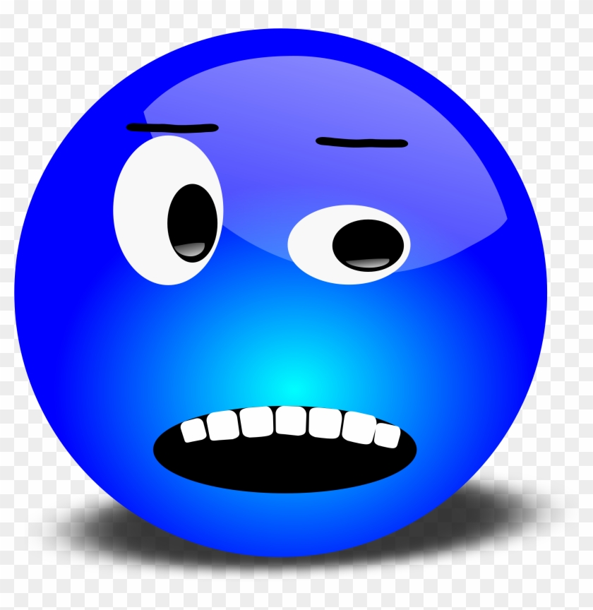 Free 3d Annoyed Smiley Face Clipart Illustration - Blue Smiley Face #325360