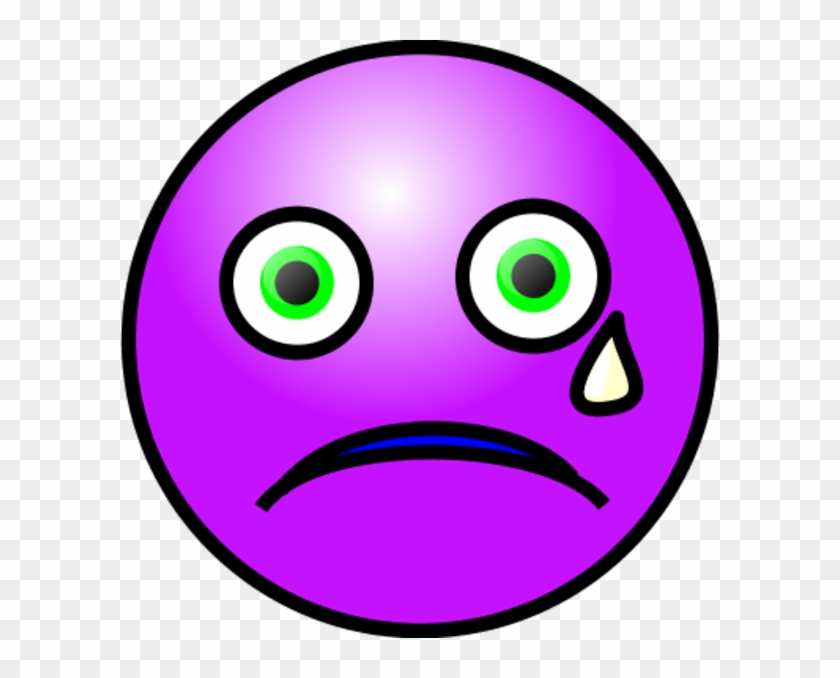 Emoticons Crying Face Vector Clip Art L0qudi Clipart - Purple Crying Smiley Face #325594