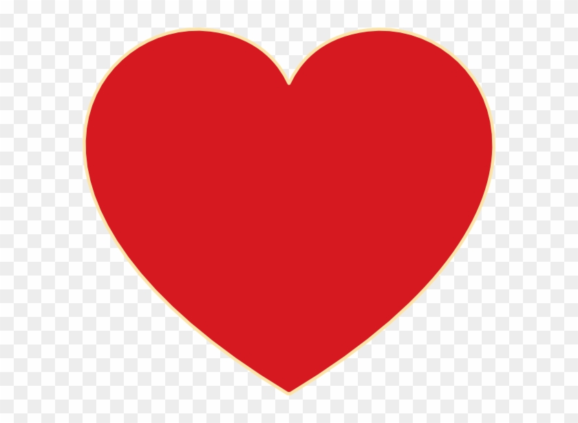Red Heart With Ochre Outline Clip Art - Love Heart #326307