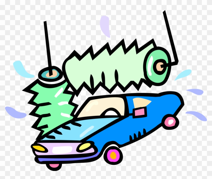 Vector Illustration Of Car Wash Or Carwash Auto Wash - Waschanlage Clipart #326954