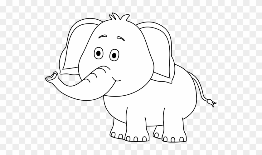 Cute Elephant Clip Art Black And White - Elephant Clipart Black And White #327158